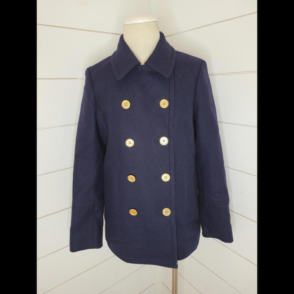 NWOT J Crew Size 6 navy blue wool cashmere coat by Nello Gori